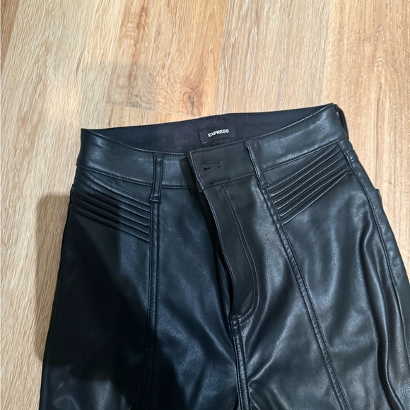 Express Black Faux Leather Pants - Picture 3 of 11